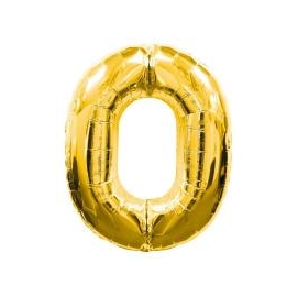 Arany fóliás léggömb szám 0 - 106 cm