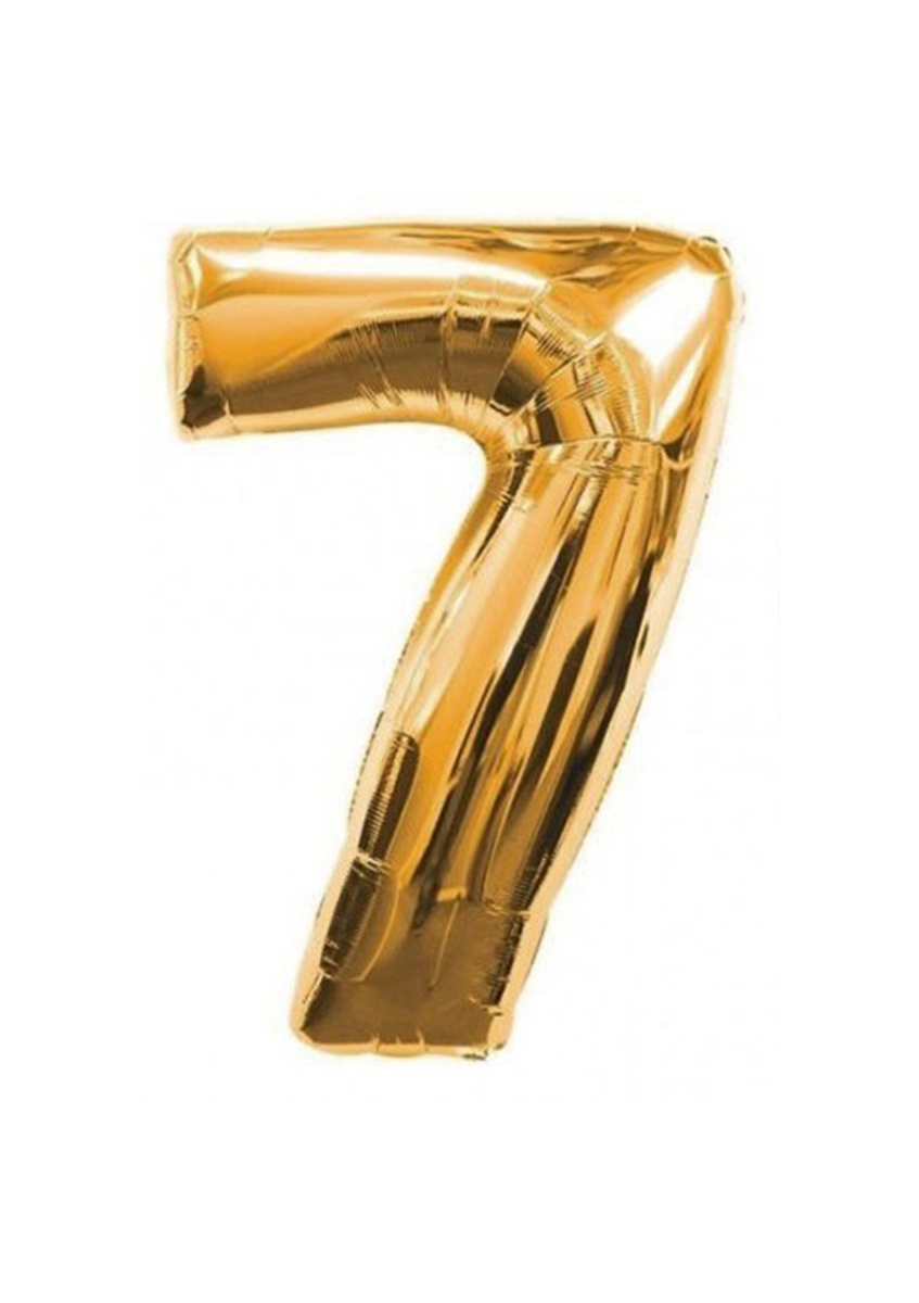 7-es számú arany fóliás lufi - 106 cm