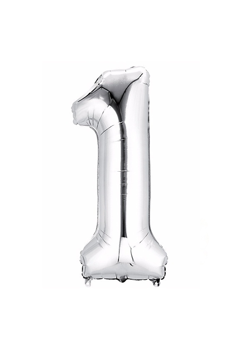 Ezüst fólia léggömb, 1. szám - 106 cm