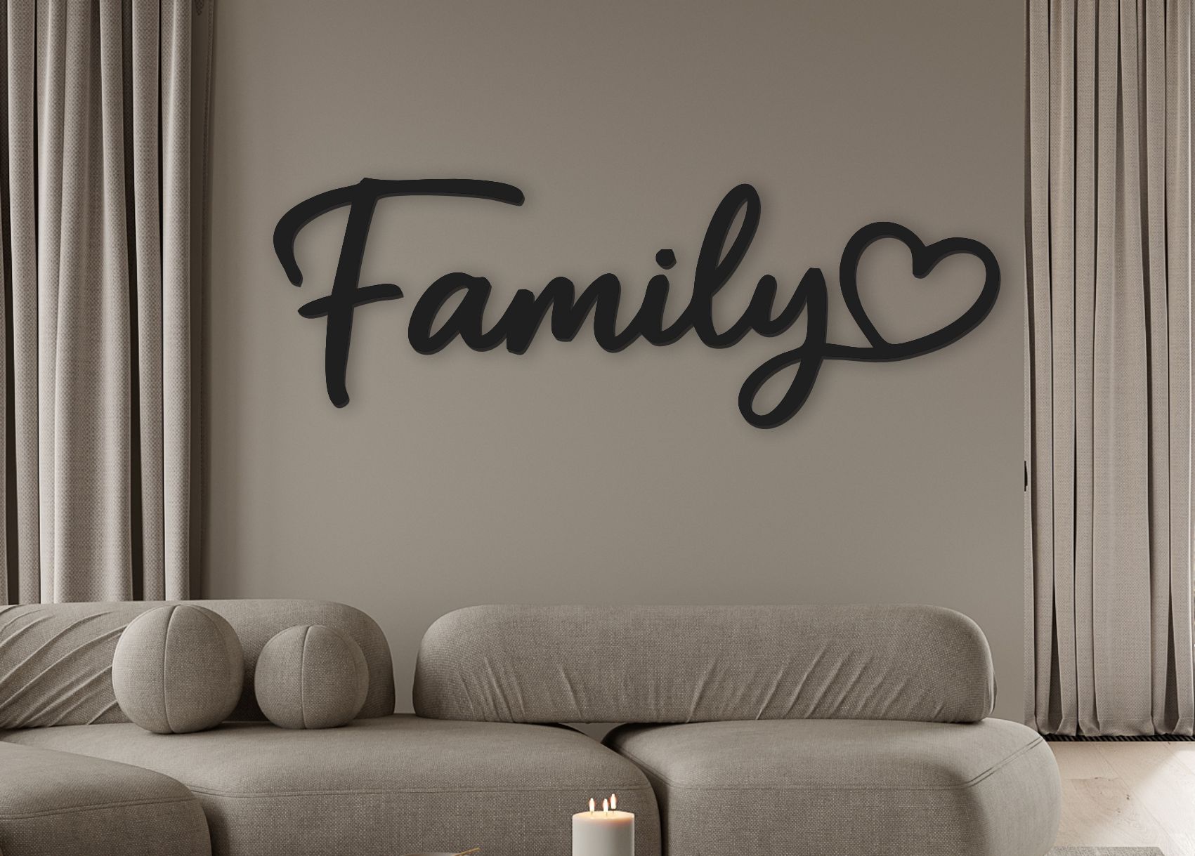 Fa fali felirat – Family, szívvel