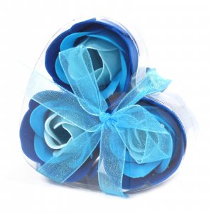 3 darabos szappanvirág készlet - Esküvői kék