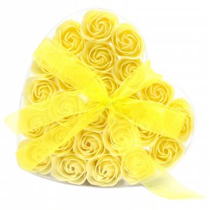 24 darabos szappanvirág készlet - Sárga rózsa