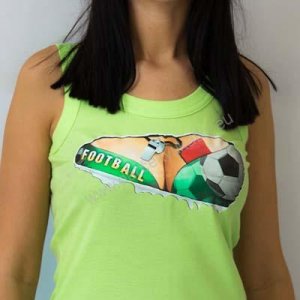 Női póló - Futball - zöld S