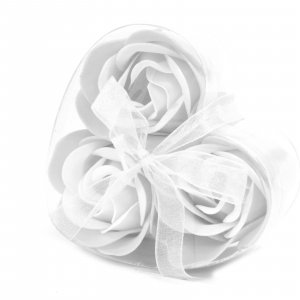 3 darabos szappanvirág készlet - Fehér rózsa