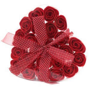 24 darabos szappanvirág készlet - Vörös rózsa