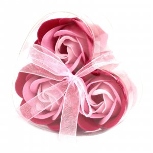 3 darabos szappanvirág készlet - rózsaszín rózsa