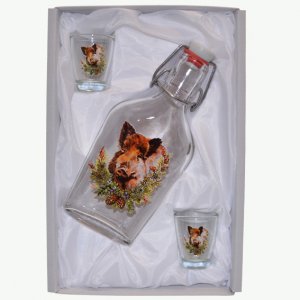 Alkoholos üveg pezsgőspalackkal - Vaddisznó
