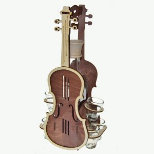 Fából készült palack stamperrel - Violin