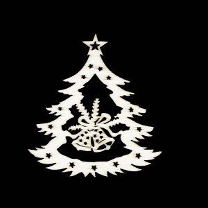 Karácsonyi dísz - Karácsonyfa csengettyűvel 6 cm