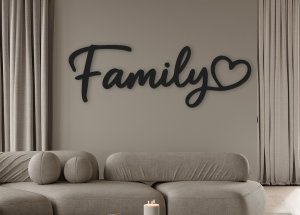 Fa fali felirat – Family, szívvel