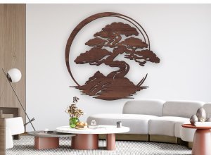 Életfa falikép fából - Japán bonsai faldekoráció