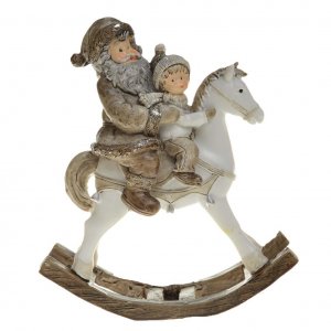 Karácsonyi dekoráció - Szent Miklós egy fiúval egy lovon