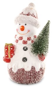 Karácsonyi dekoráció - Hóember ajándékkal