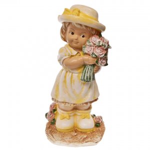 Kerti dekoráció - kislány csokorral 44 cm