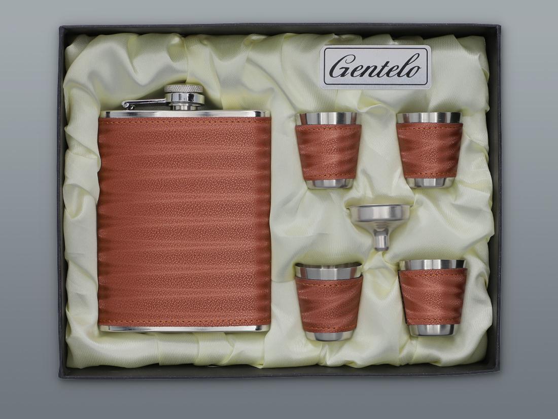 Rozsdamentes acél fröccsös palack + 4 db stamper palack díszdobozban