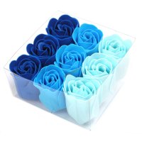 9 darabos szappanvirág készlet - Esküvői kék