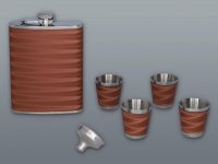 Rozsdamentes acél fröccsös palack + 4 db stamper palack díszdobozban