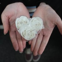 3 darabos szappanvirág készlet - Fehér rózsa