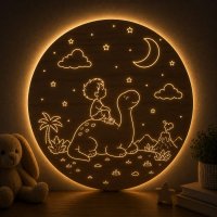 Fa LED falilámpa – Kisfiú dinoszaurusszal