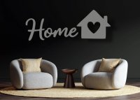 Fa fali felirat – Home, házikóval és szívvel