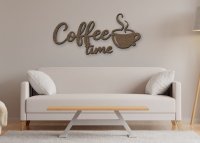 Fa fali felirat – Coffee time, kávéscsészével