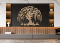 Életfa falikép fából - Elegáns fűzfa faldekoráció