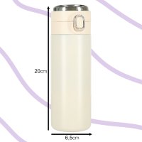 Termo bögre szájkosárral 420 ml bézs színben