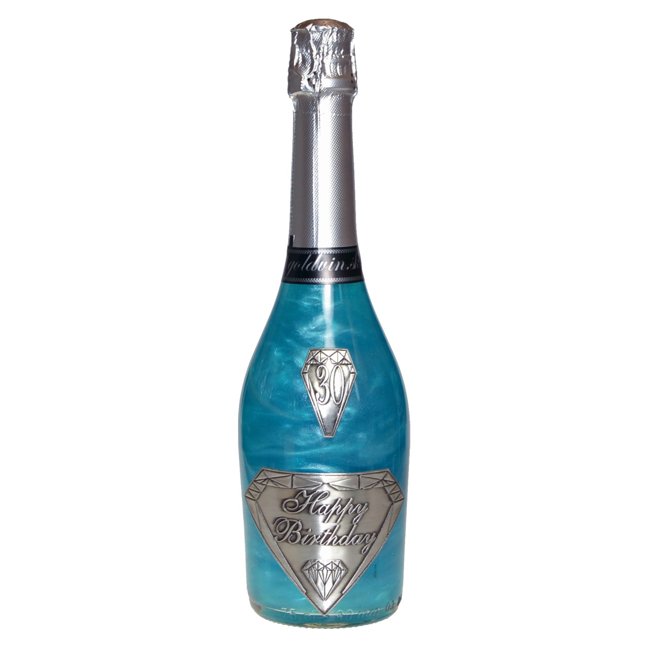 Gyöngyház pezsgő GHOST kék - Boldog születésnapot 30