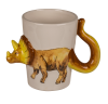 Kerámia bögre dinoszaurusszal - Triceratops